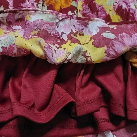 Wayf Cropped blouse top Longsleeve Floral  peplum smockneck size L - Picture 11 of 12